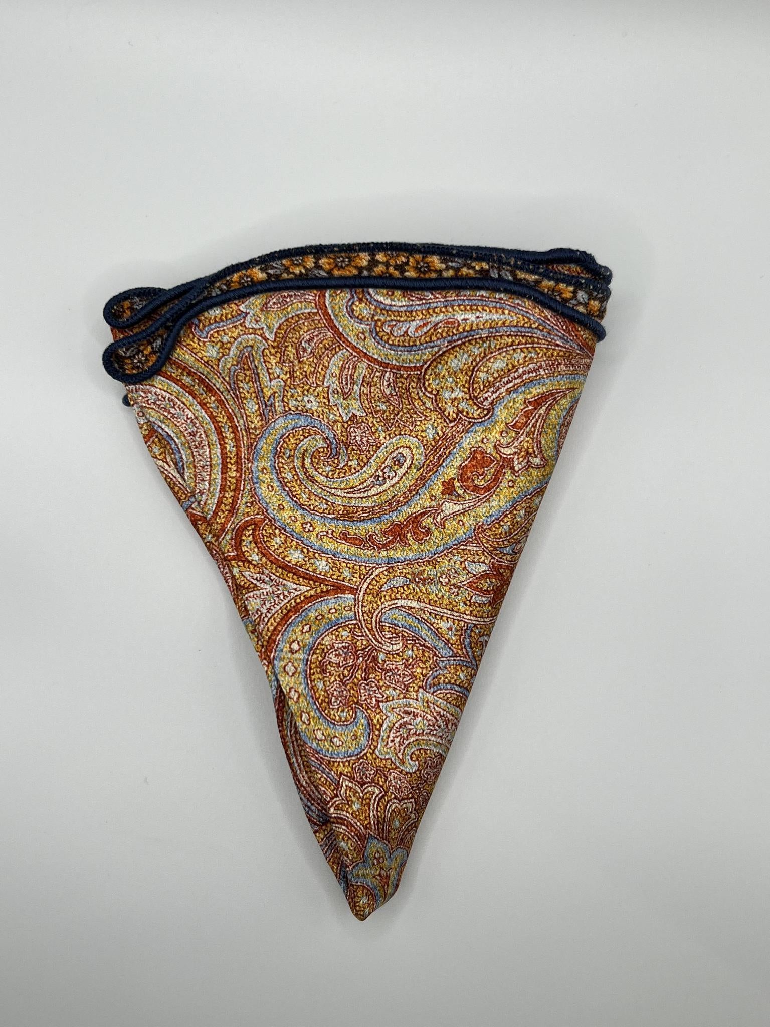 Brown/Yellow flower Print Reversible Pocket Circle