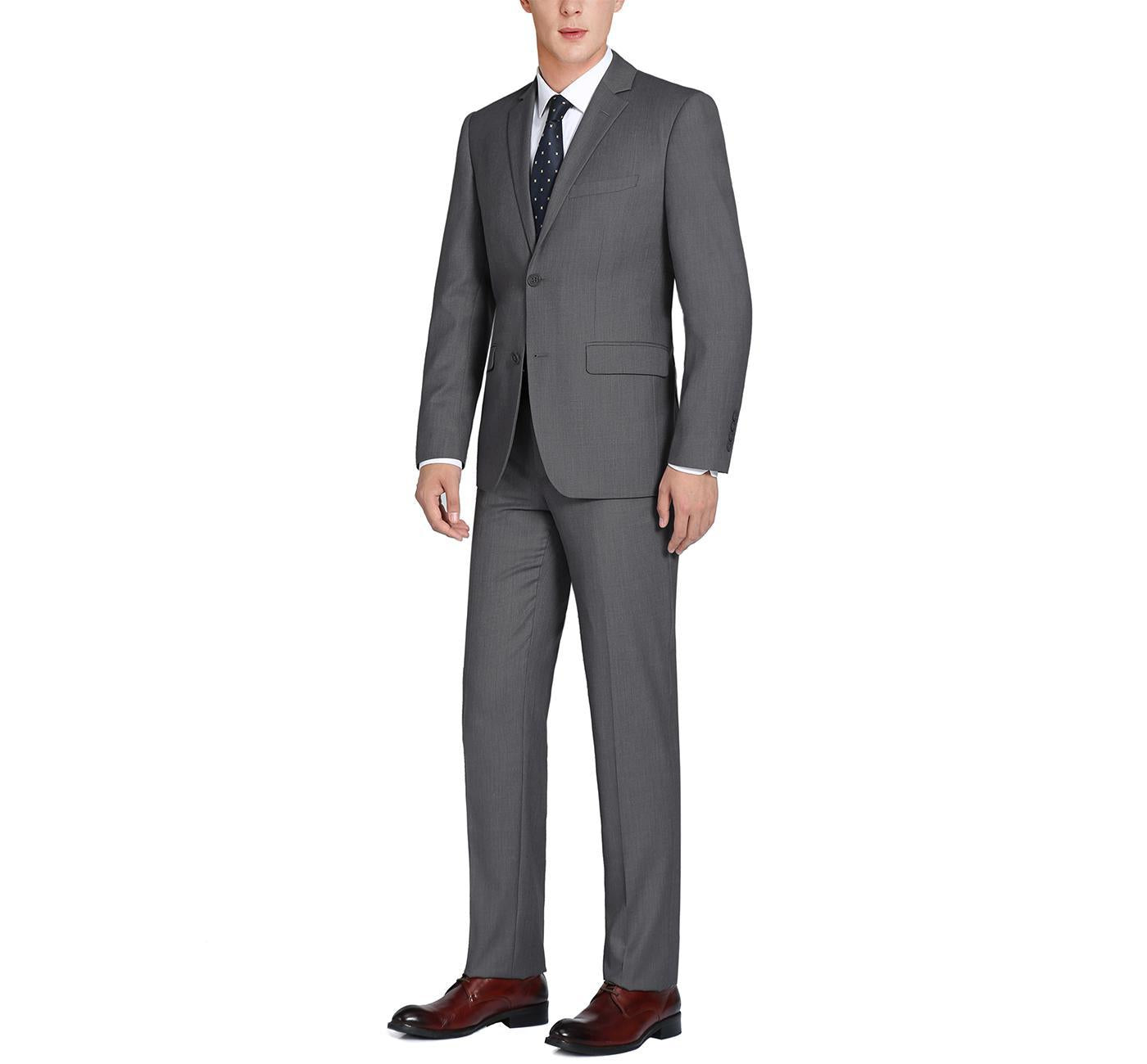 JL Dark Grey Suit Notch Classic Fit Extra Long