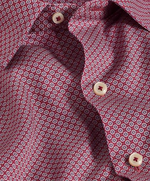 Berry Geometric Print Sport Shirt
