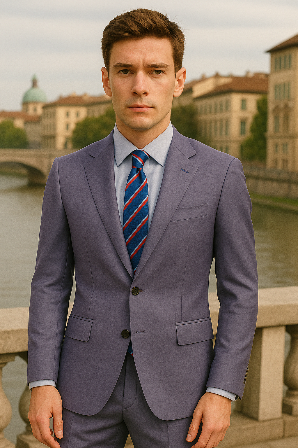 Purple Modern Fit Suit Notch Lapel