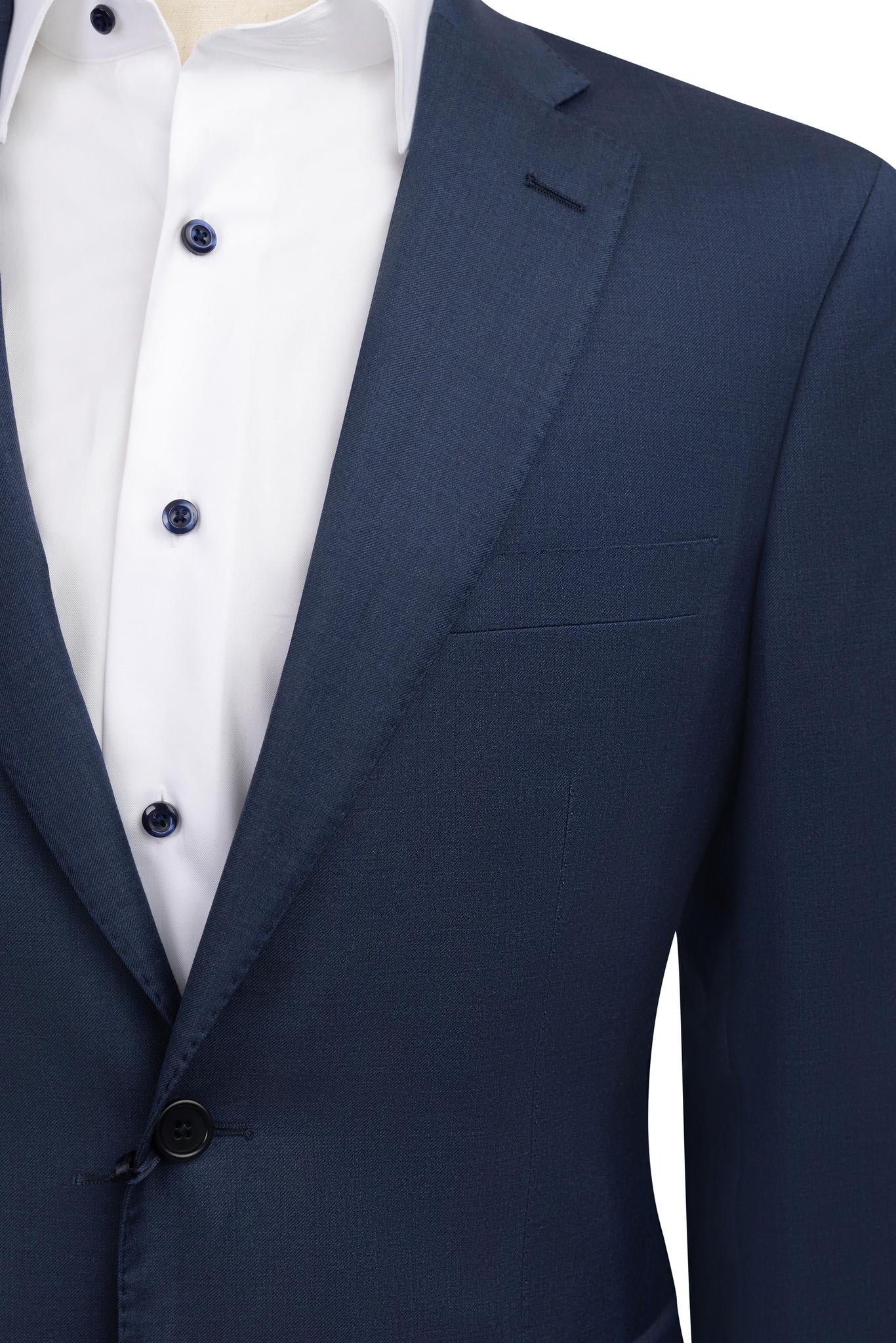French Blue Suit Slim Fit Guabello Super 150's