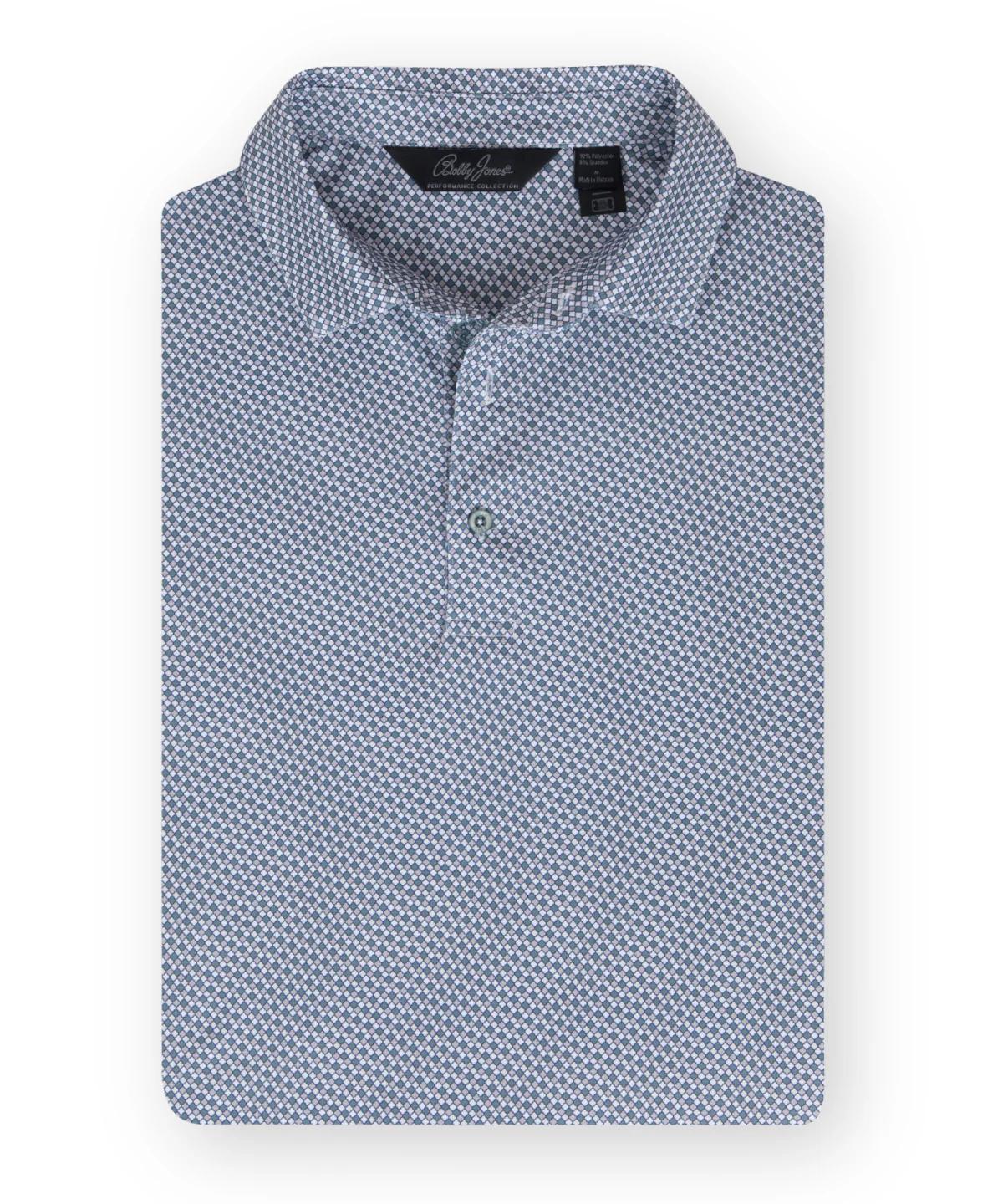Performance Seville Print Polo Stormy Blue