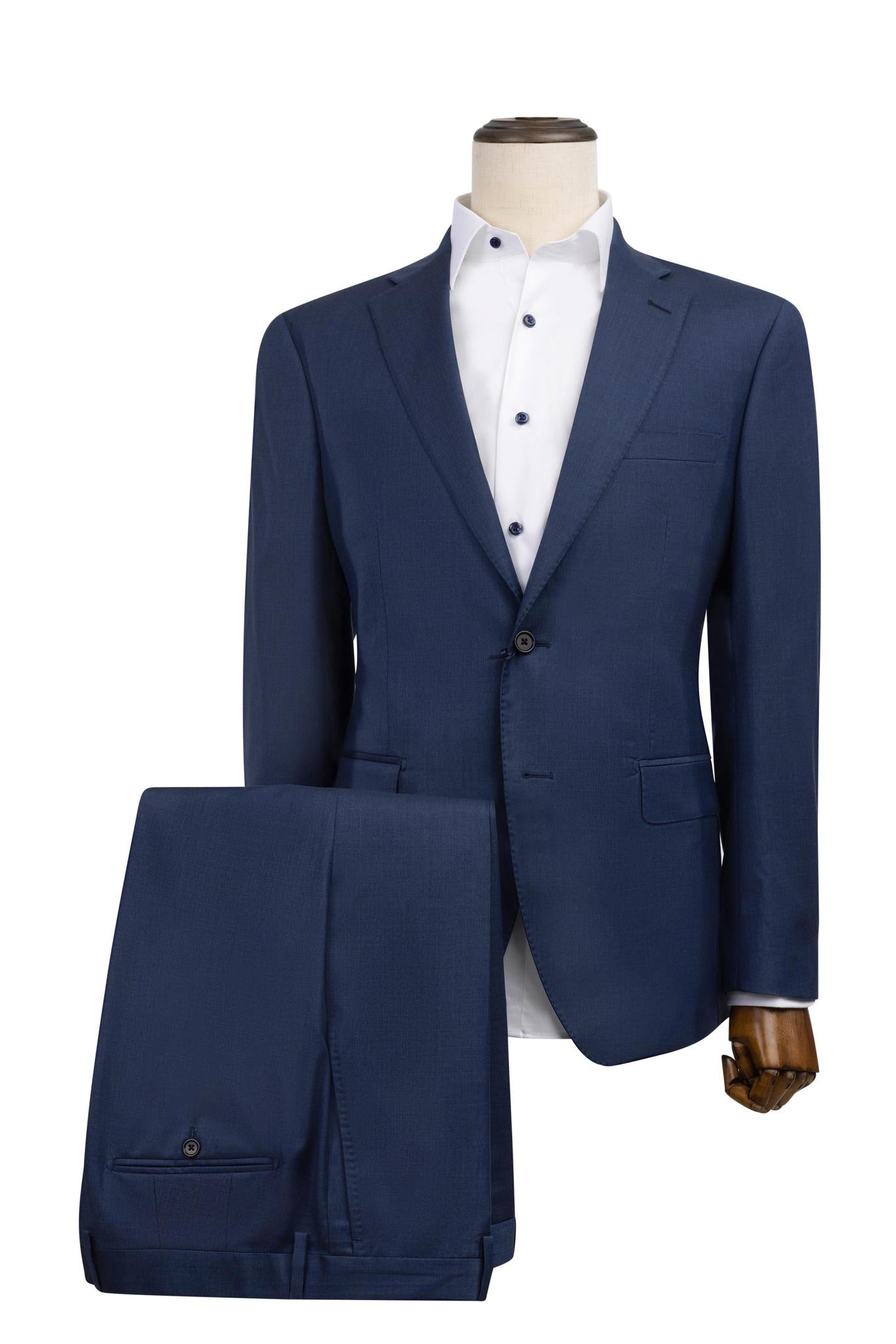 French Blue Suit Slim Fit Guabello Super 150's