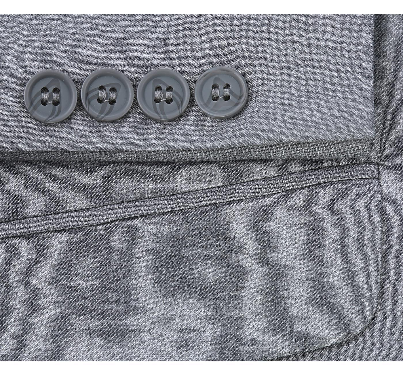 JL Light Grey Suit Notch Classic Fit Extra Long