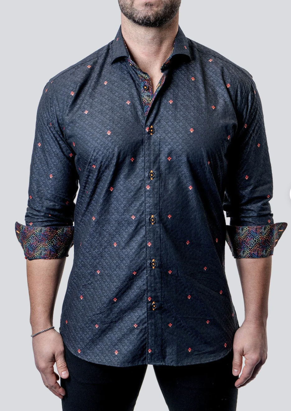 Shirt Einstein Mic.Paisley Blk L