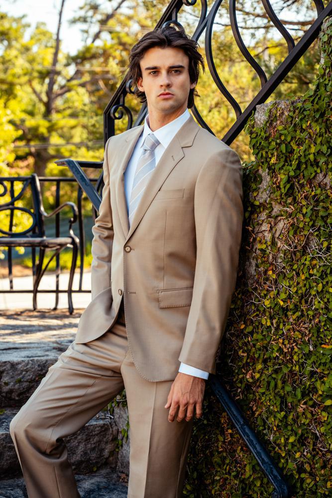 Tan Modern Fit Suit Wool & Cashmere