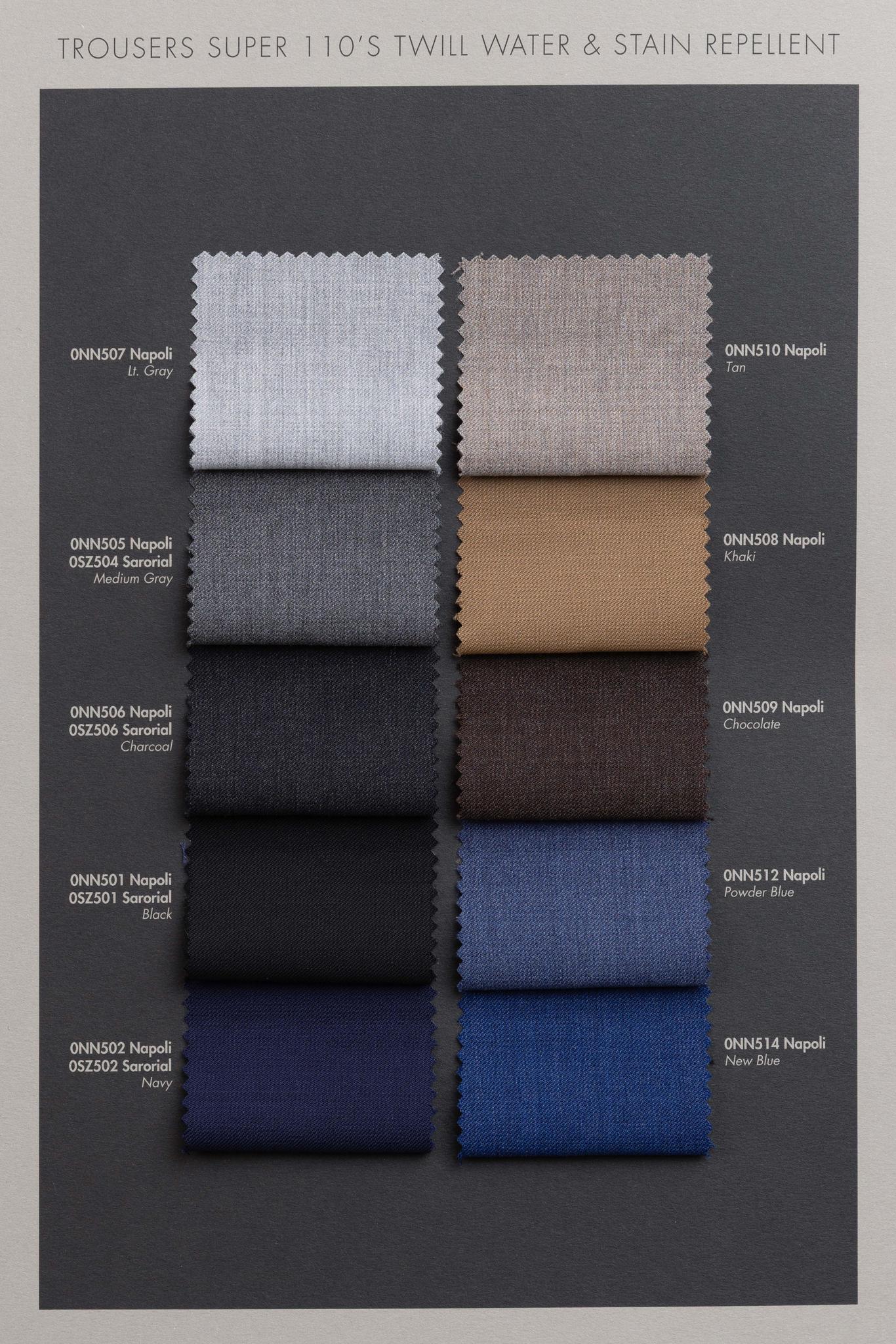 Italian Trousers Trimmer Fit Super 110's Twill Water & Stain Repellent II