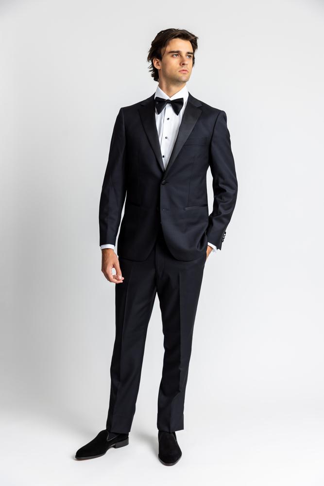 Black Tuxedo Notch Slim Super 150's