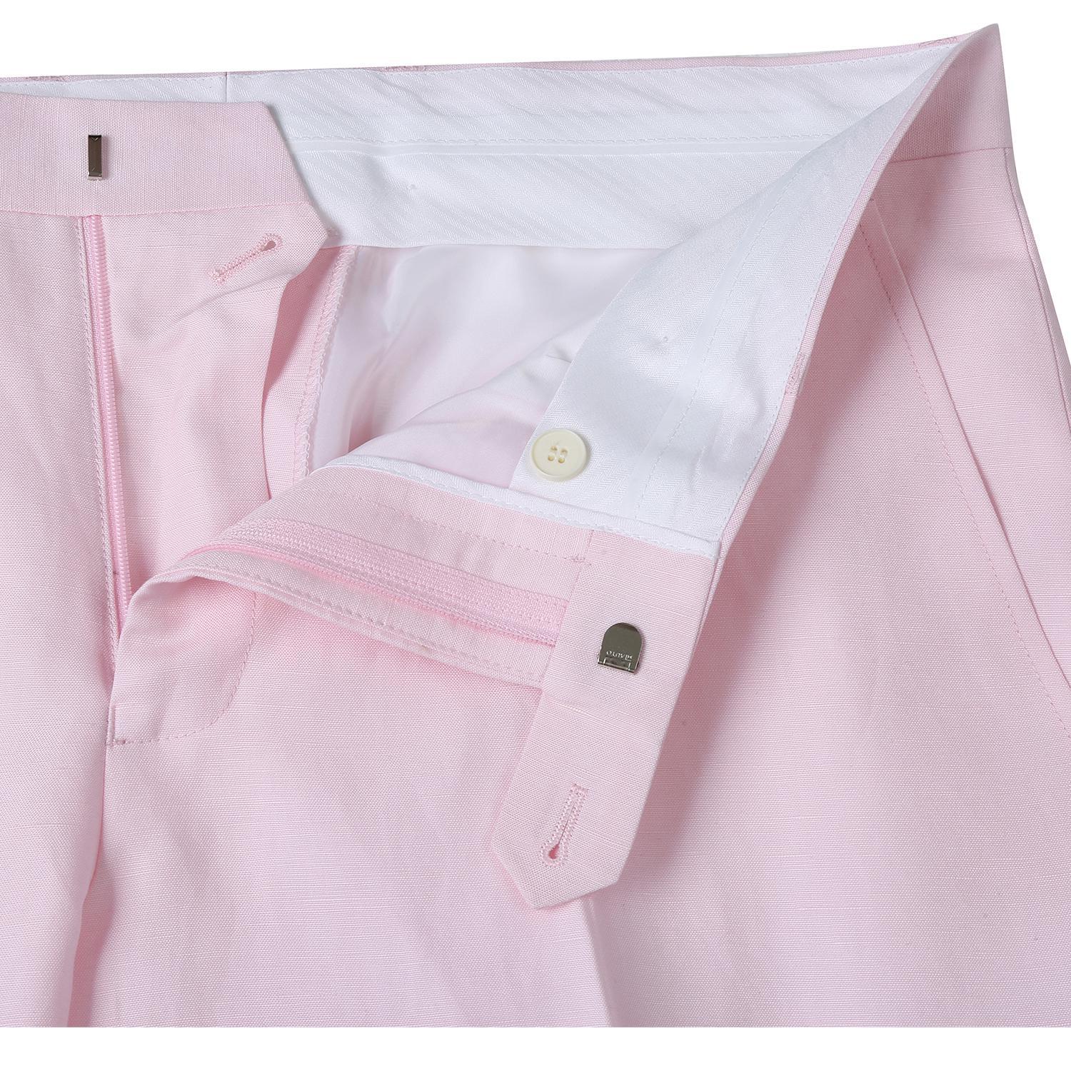 JL Pink Linen Suit Slim Fit