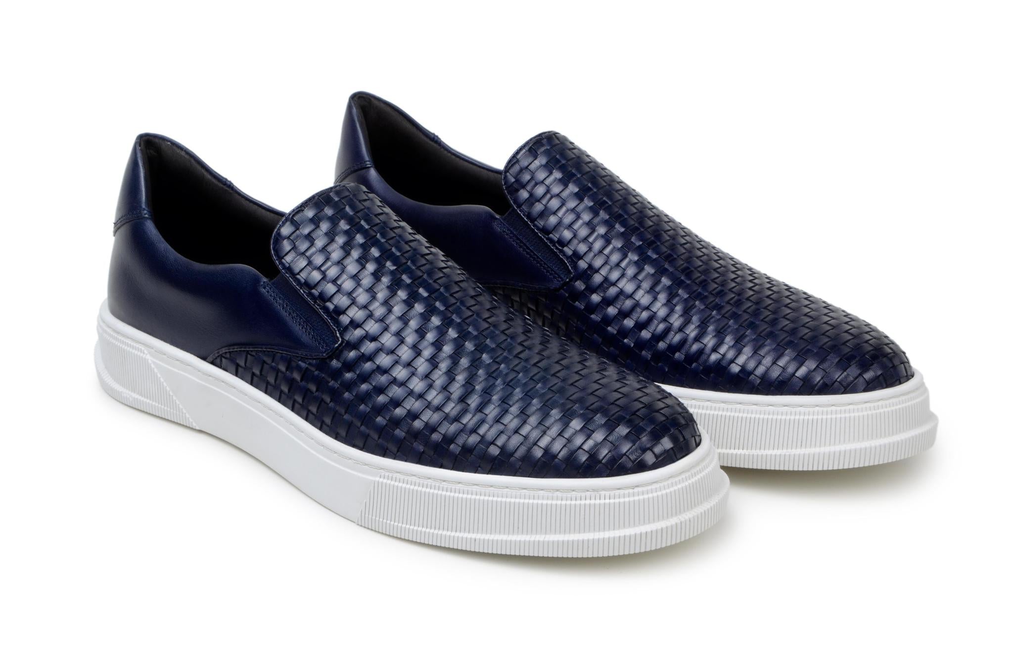 Leather Slip on Sneaker Fernando Navy