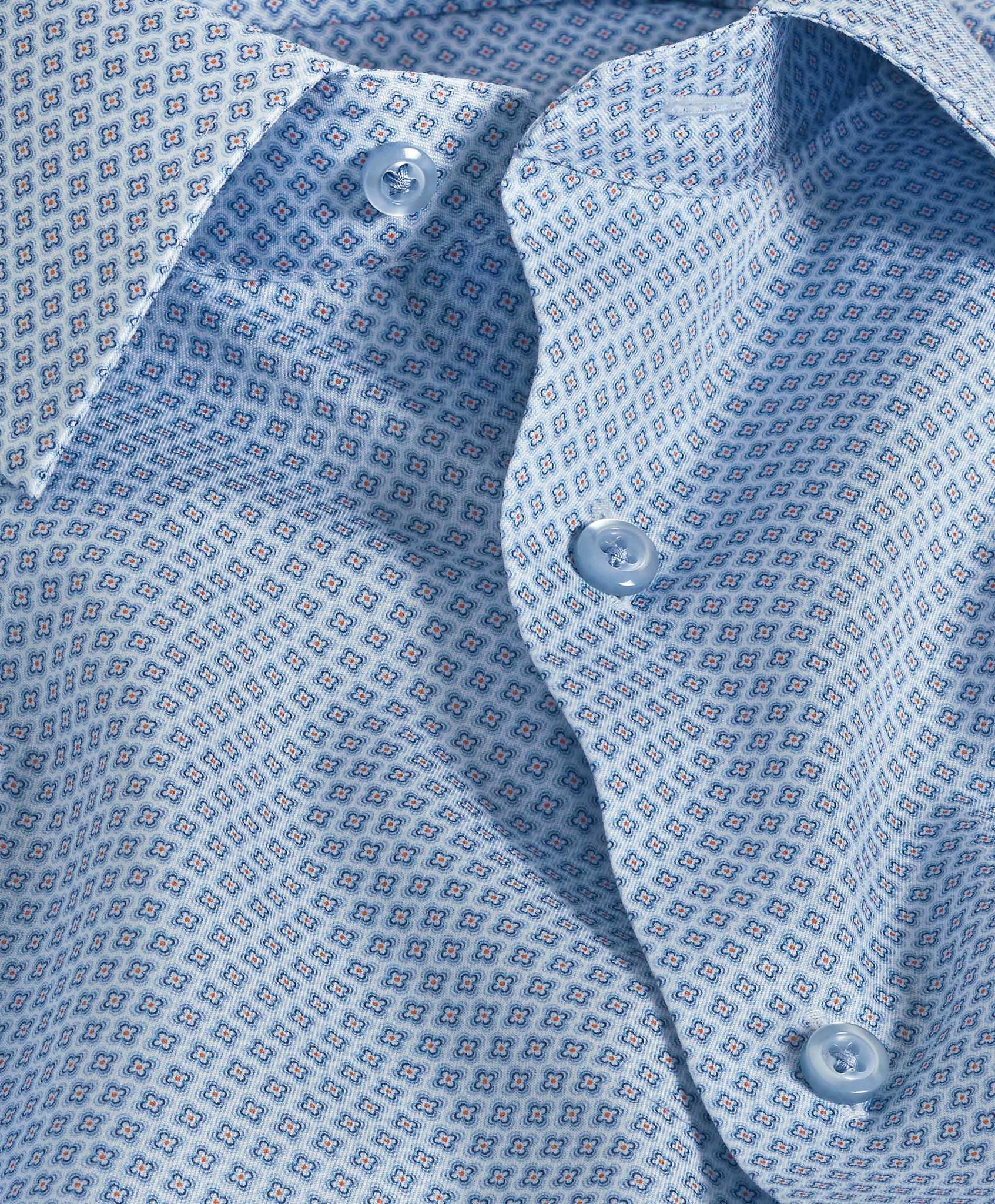 Blue & Melon Dobby Dress Shirt