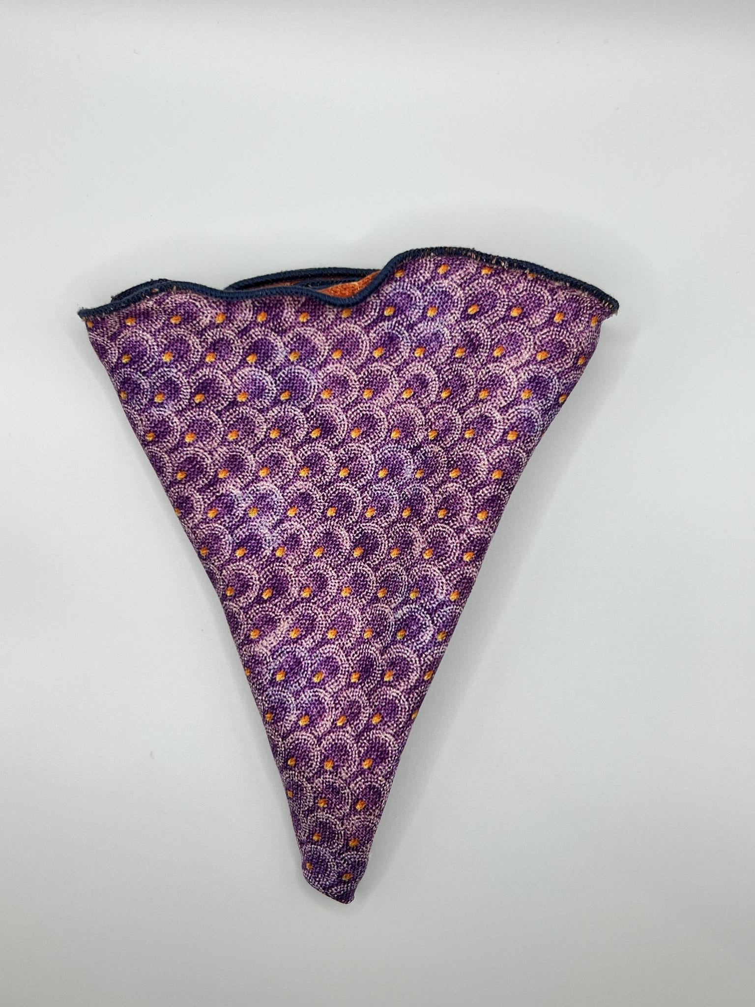 Orange /Purple Dots Print Reversible Pocket Circle
