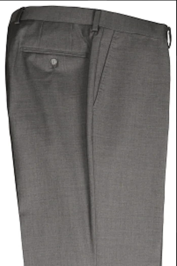 Medium Gray Pants Flat Front Super 150's