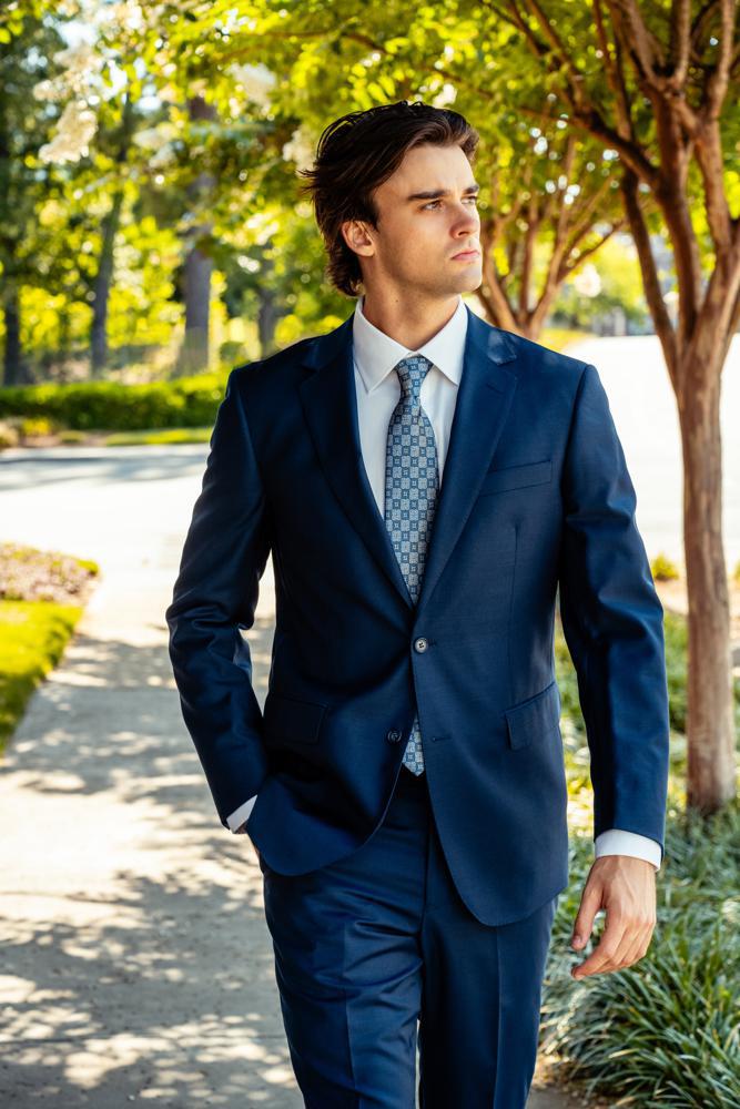 Medium Blue Modern Fit Suit Wool & Cashmere