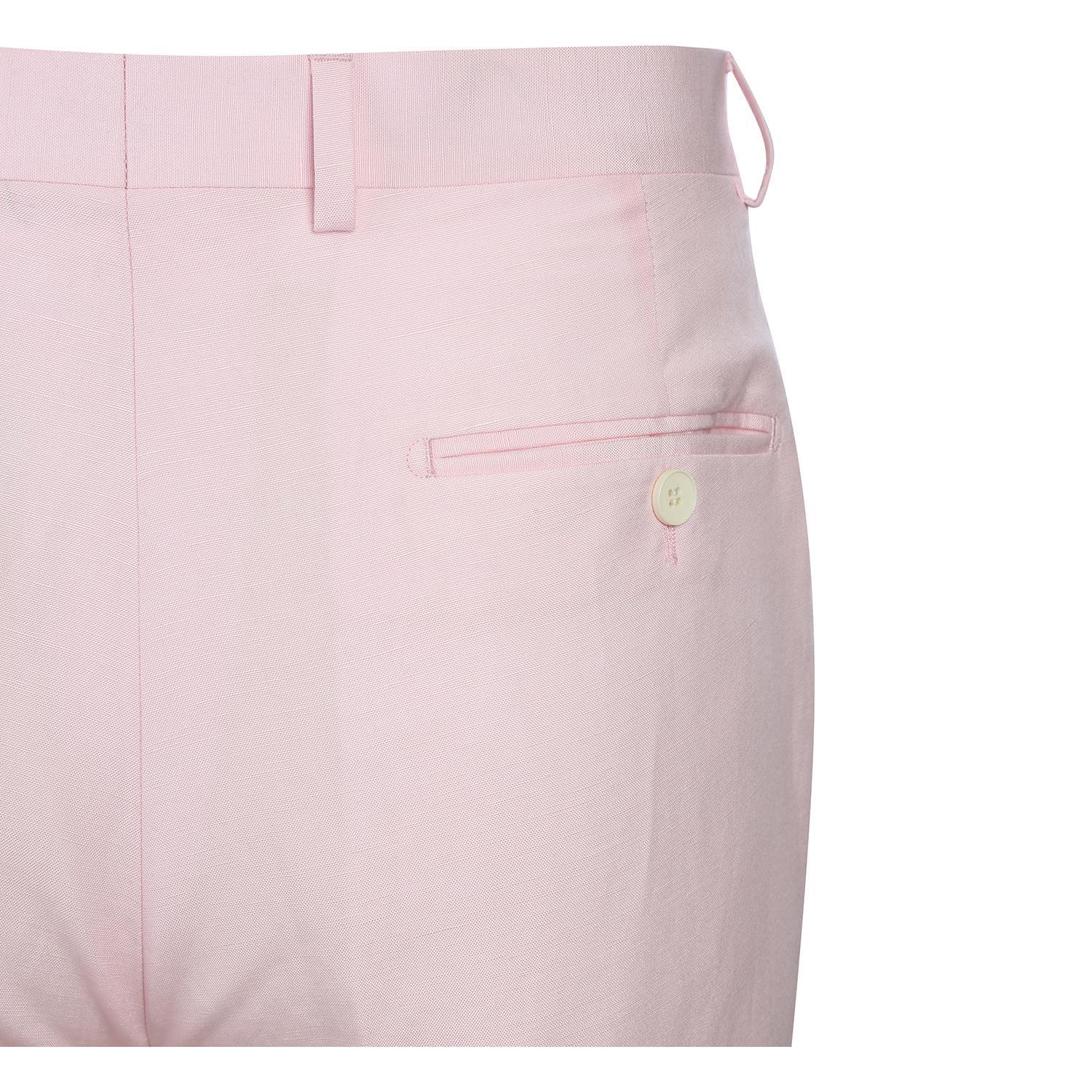 JL Pink Linen Suit Slim Fit