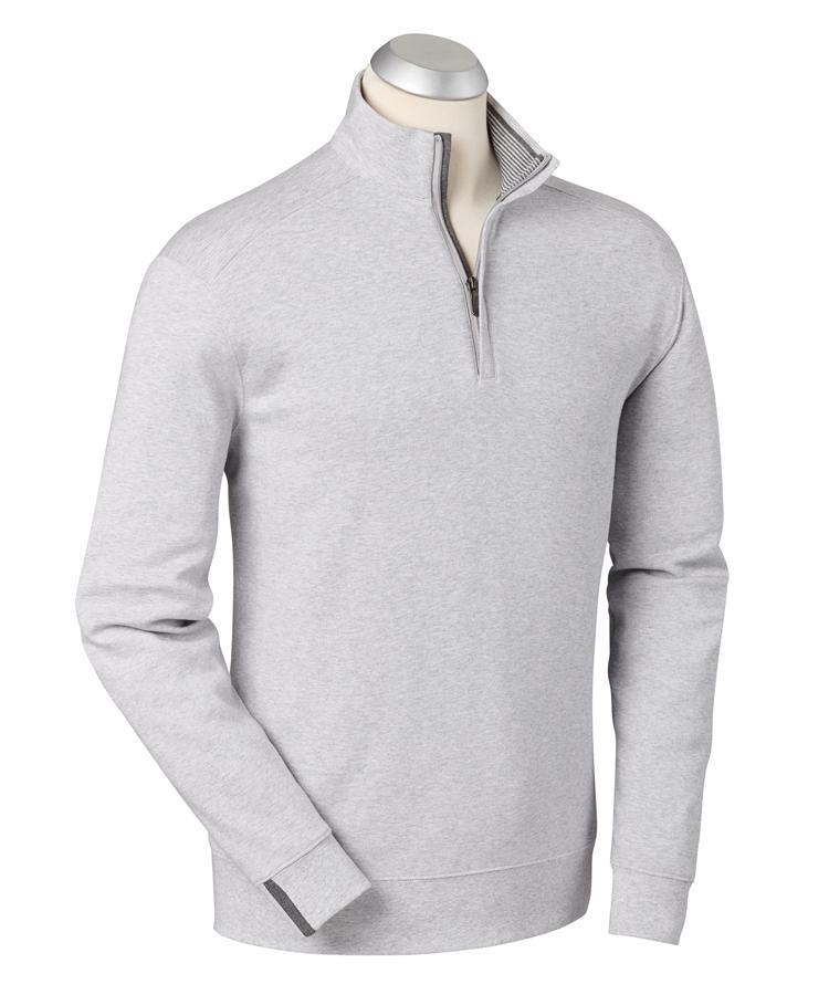 Signature Leaderboard Pima Cotton Quarter-Zip Pullover Grey