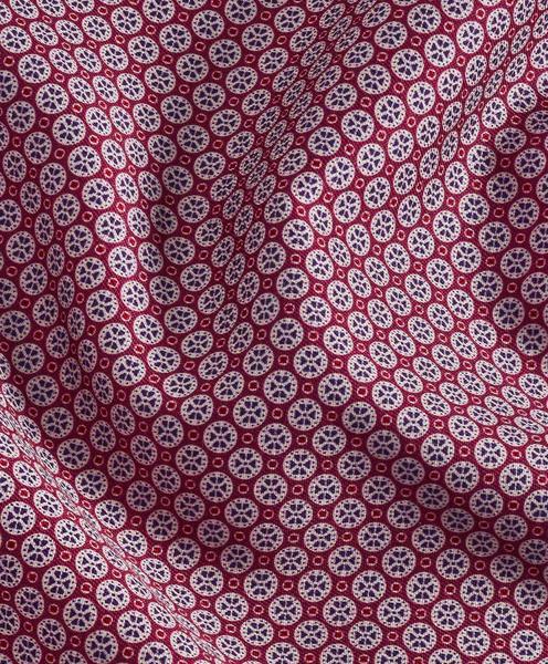Berry Geometric Print Sport Shirt