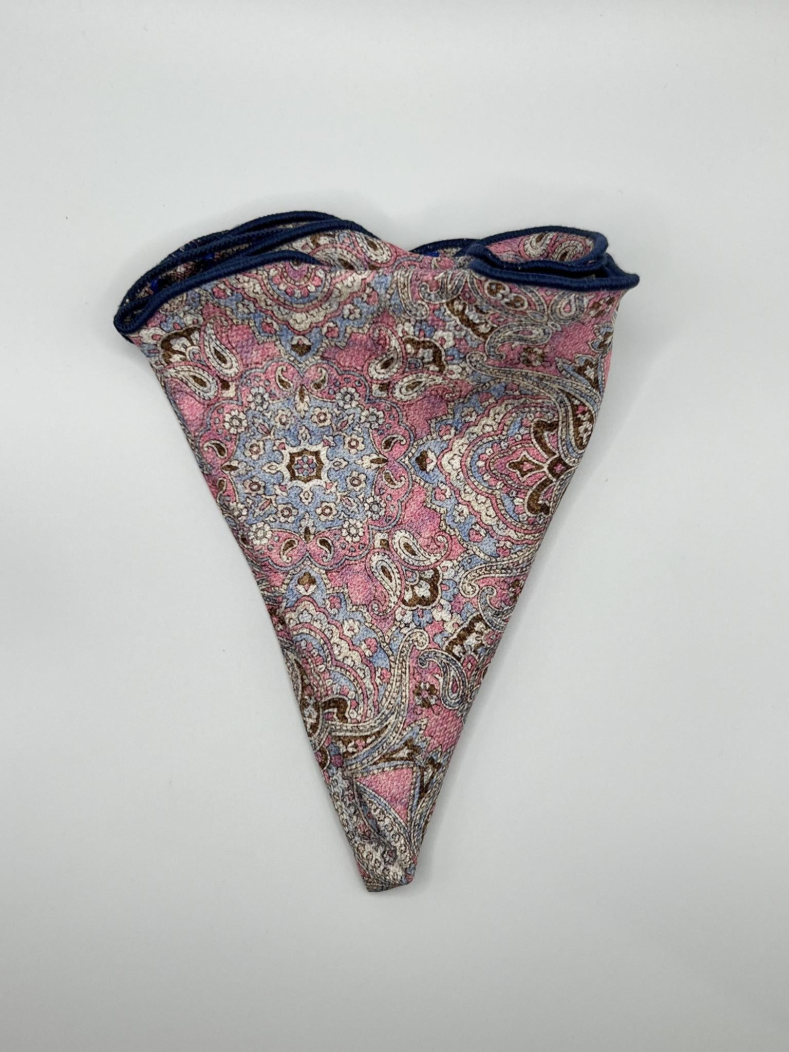 Pink/Med Blue Persian/Mini Medallions Print Reversible Pocket Circle