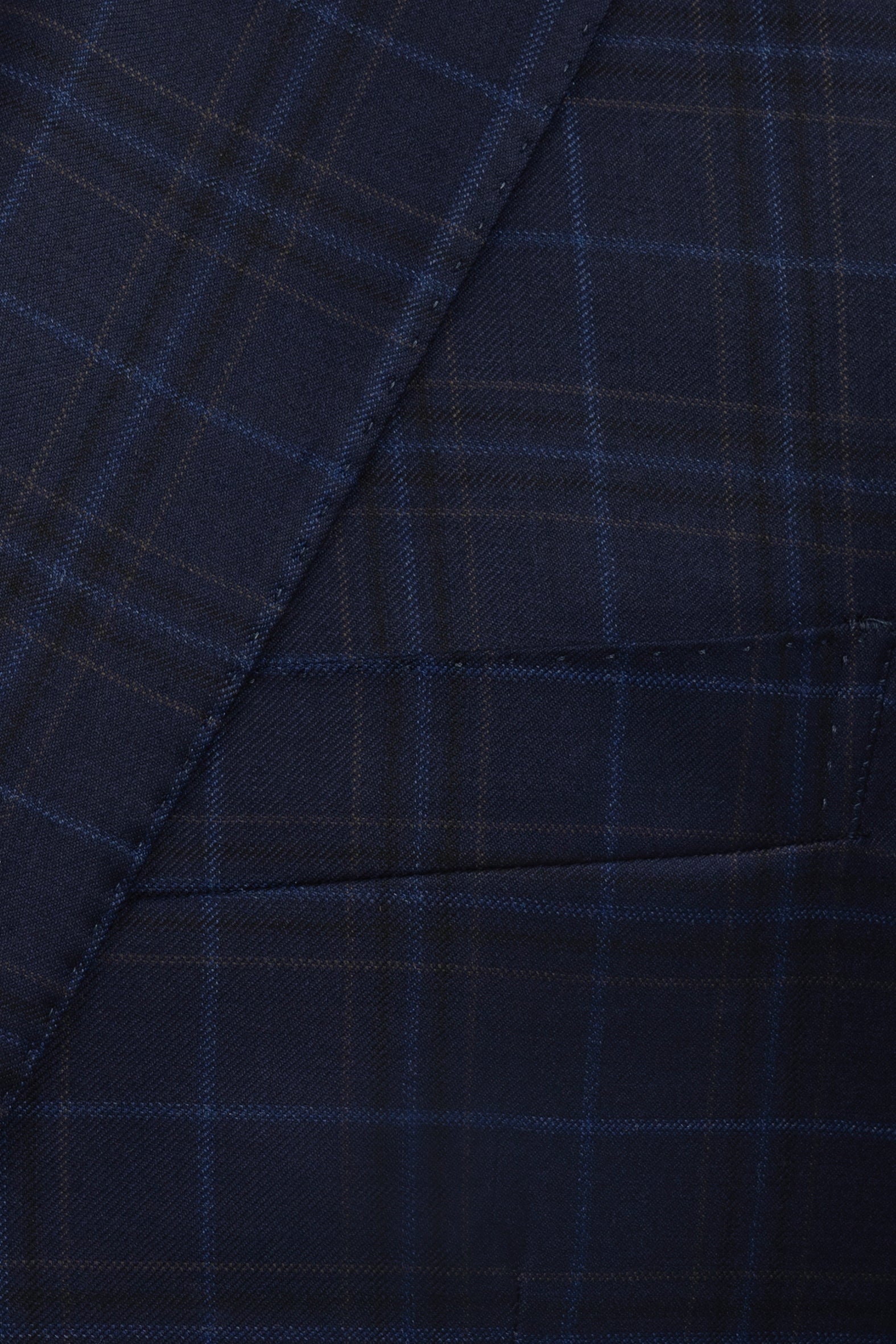 Midnight Navy Windowpane Sport Coat Modern Fit Super 130's