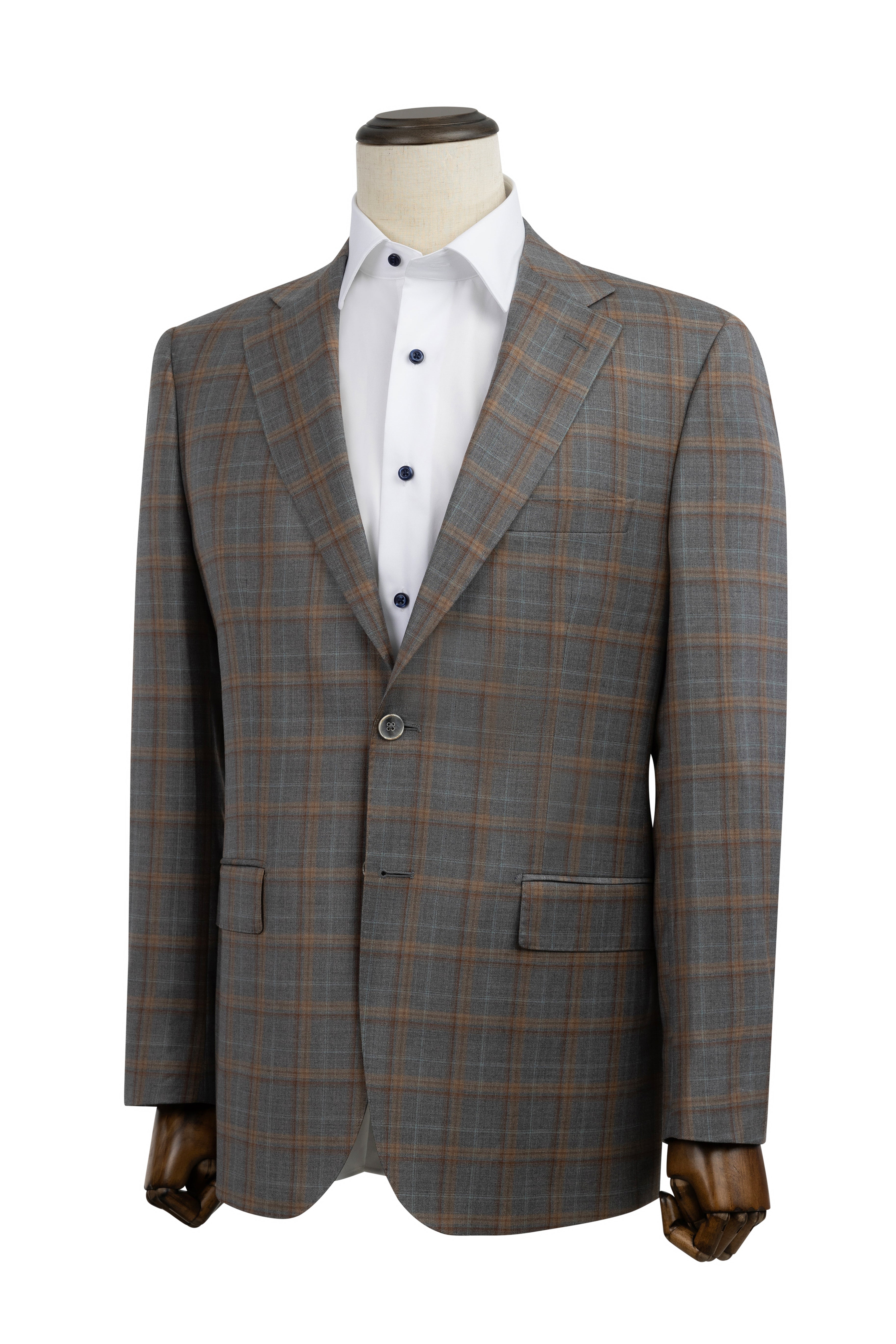 Gray/Tan Windowpane Sport Coat Modern Fit