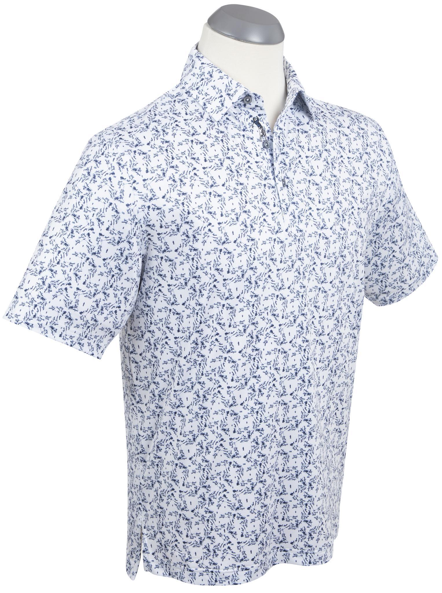 Performance Trajectory Print Polo Summer Navy