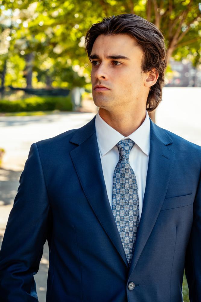 Medium Blue Modern Fit Suit Wool & Cashmere