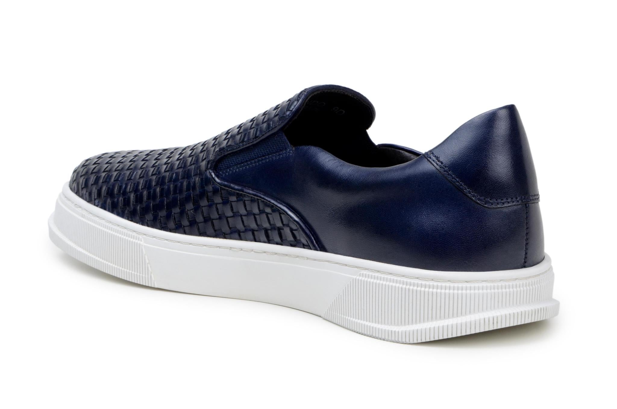 Leather Slip on Sneaker Fernando Navy