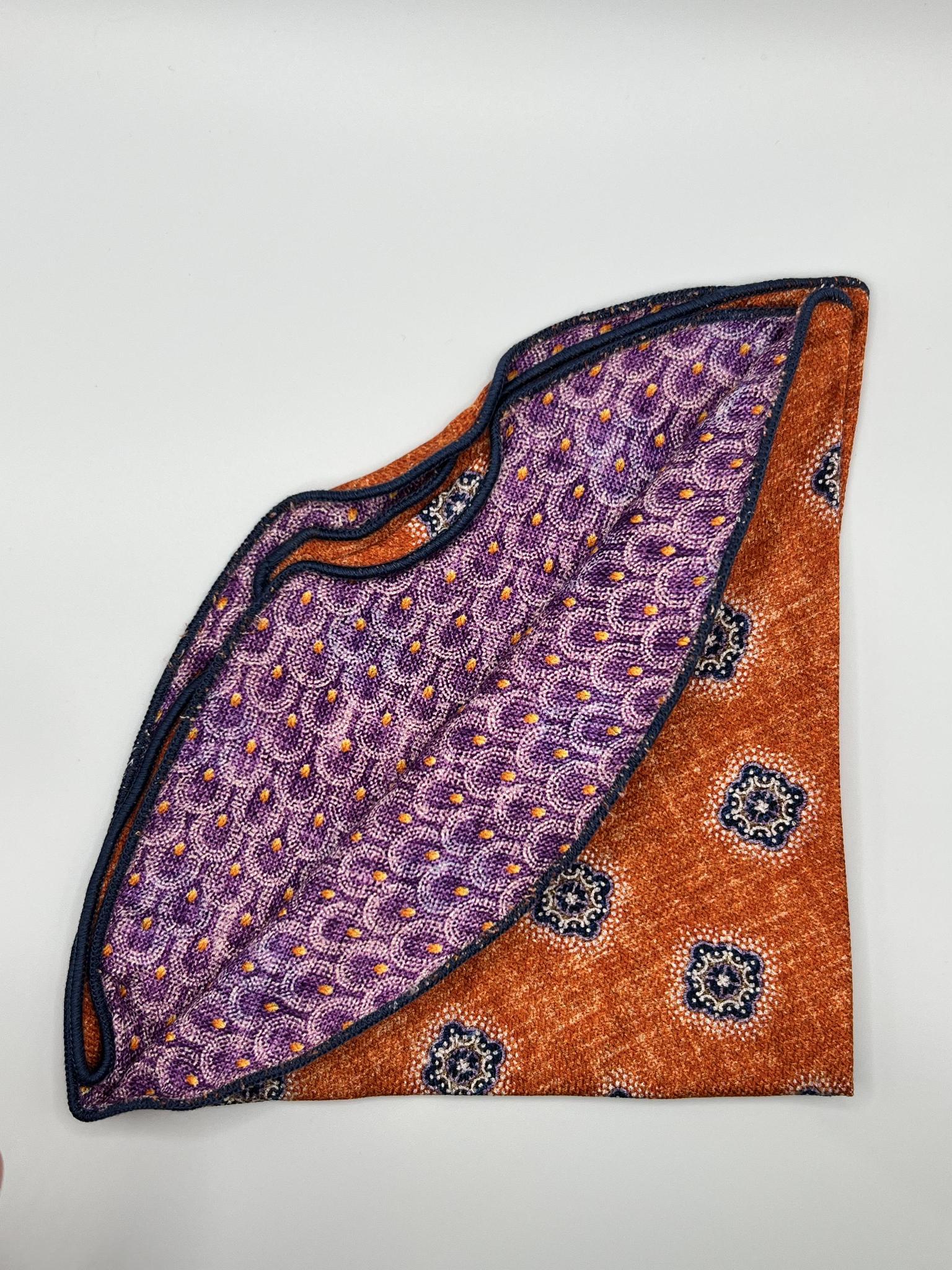 Orange /Purple Dots Print Reversible Pocket Circle