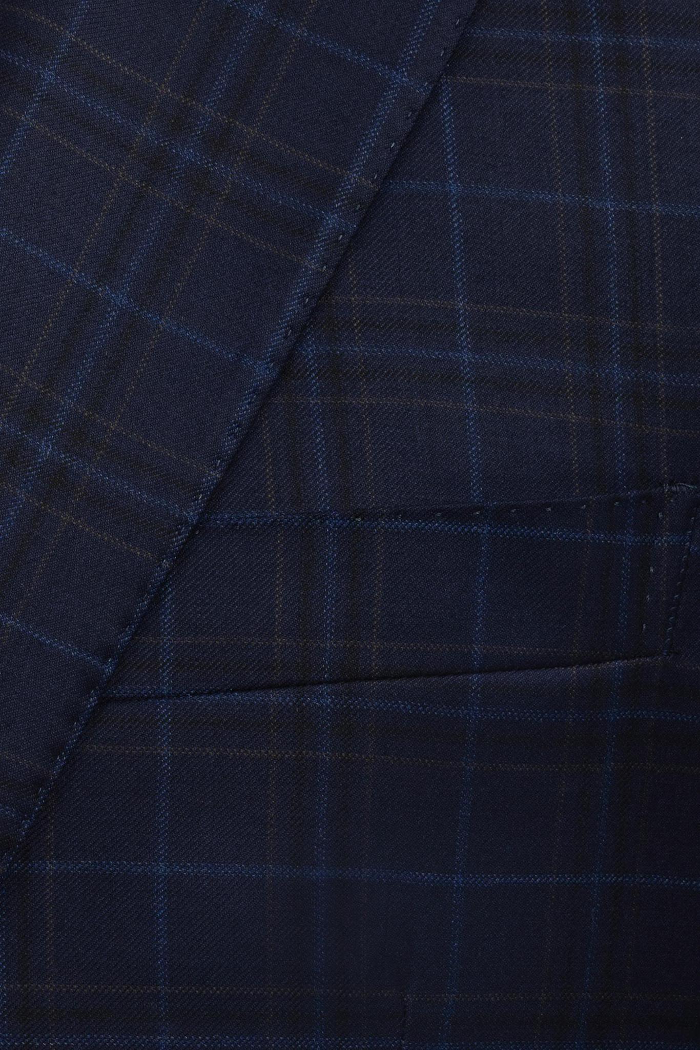 Midnight Navy Windowpane Sport Coat Modern Fit Super 130's