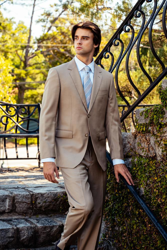 Tan Modern Fit Suit Wool & Cashmere