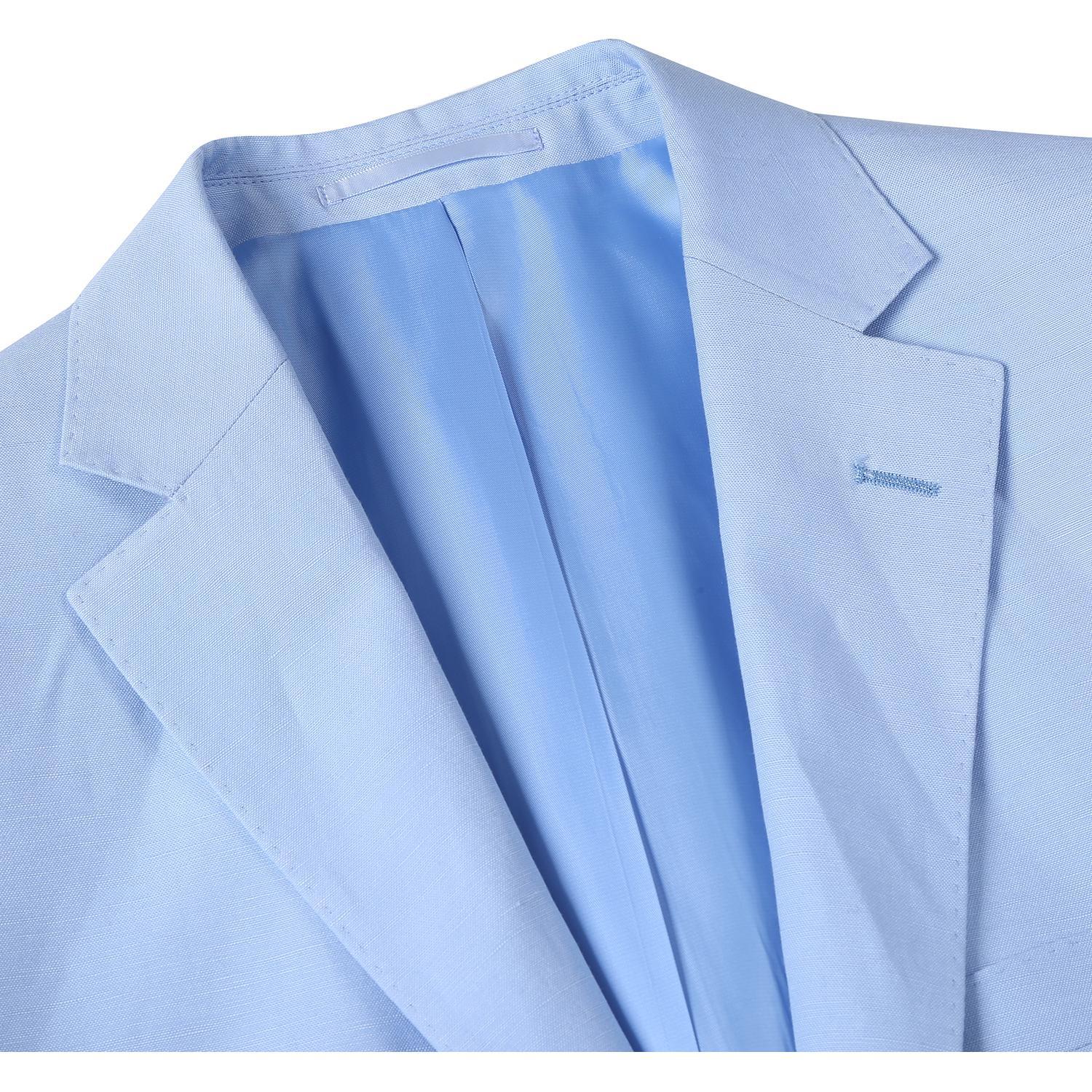 JL Blue Linen Suit Slim Fit