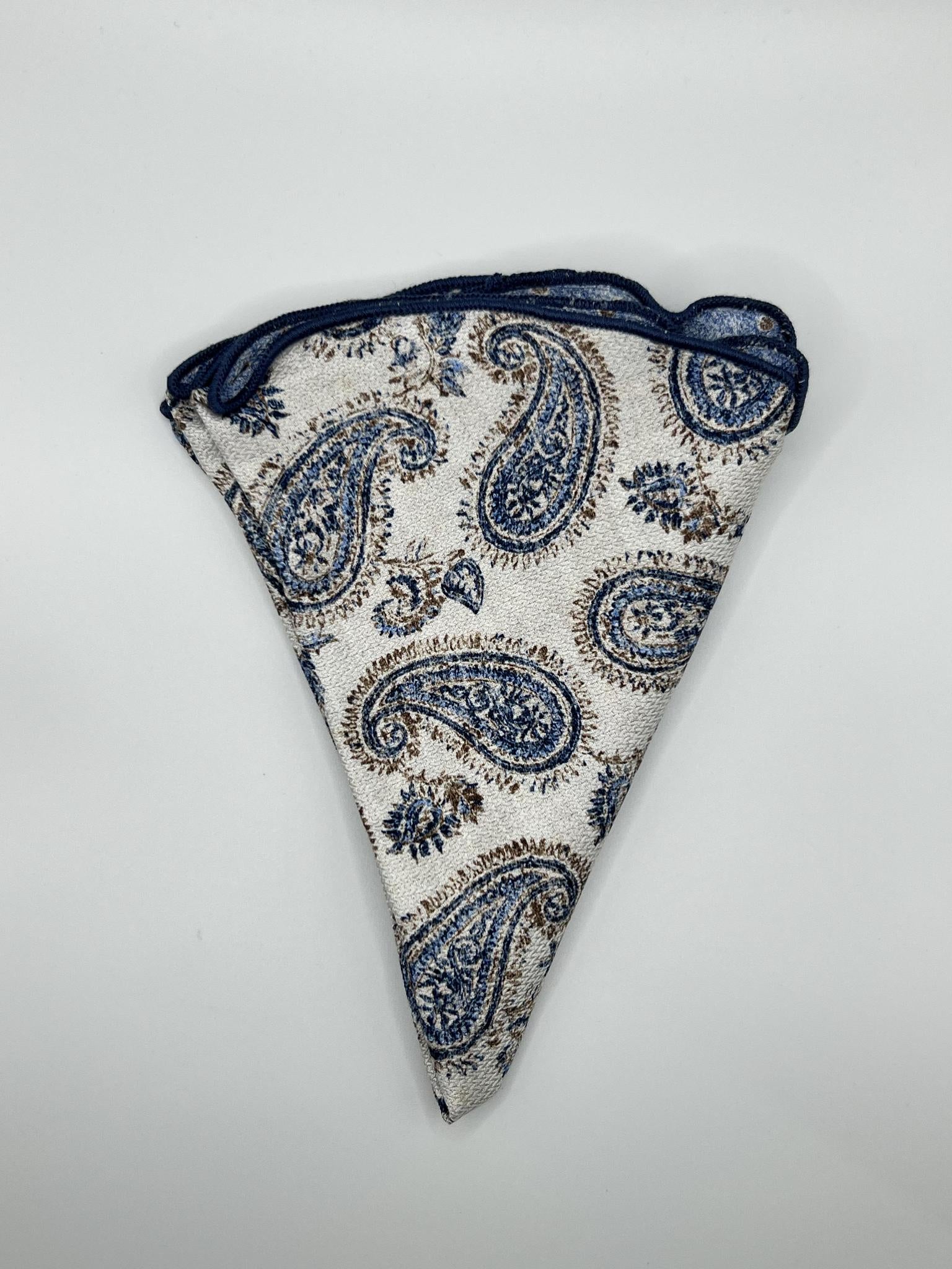 Beige Exploded Paisley/Floral Print Reversible Pocket Circle
