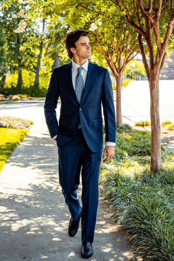 Medium Blue Modern Fit Suit Wool & Cashmere