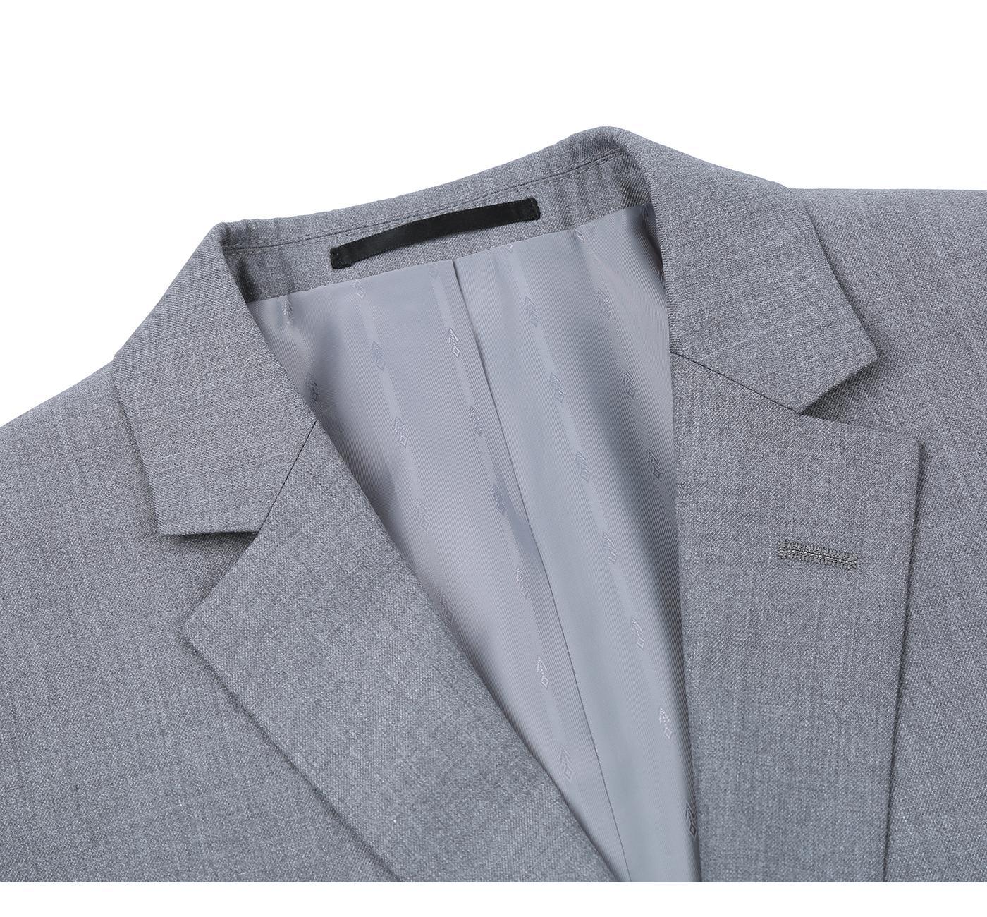 JL Light Grey Suit Notch Classic Fit Extra Long