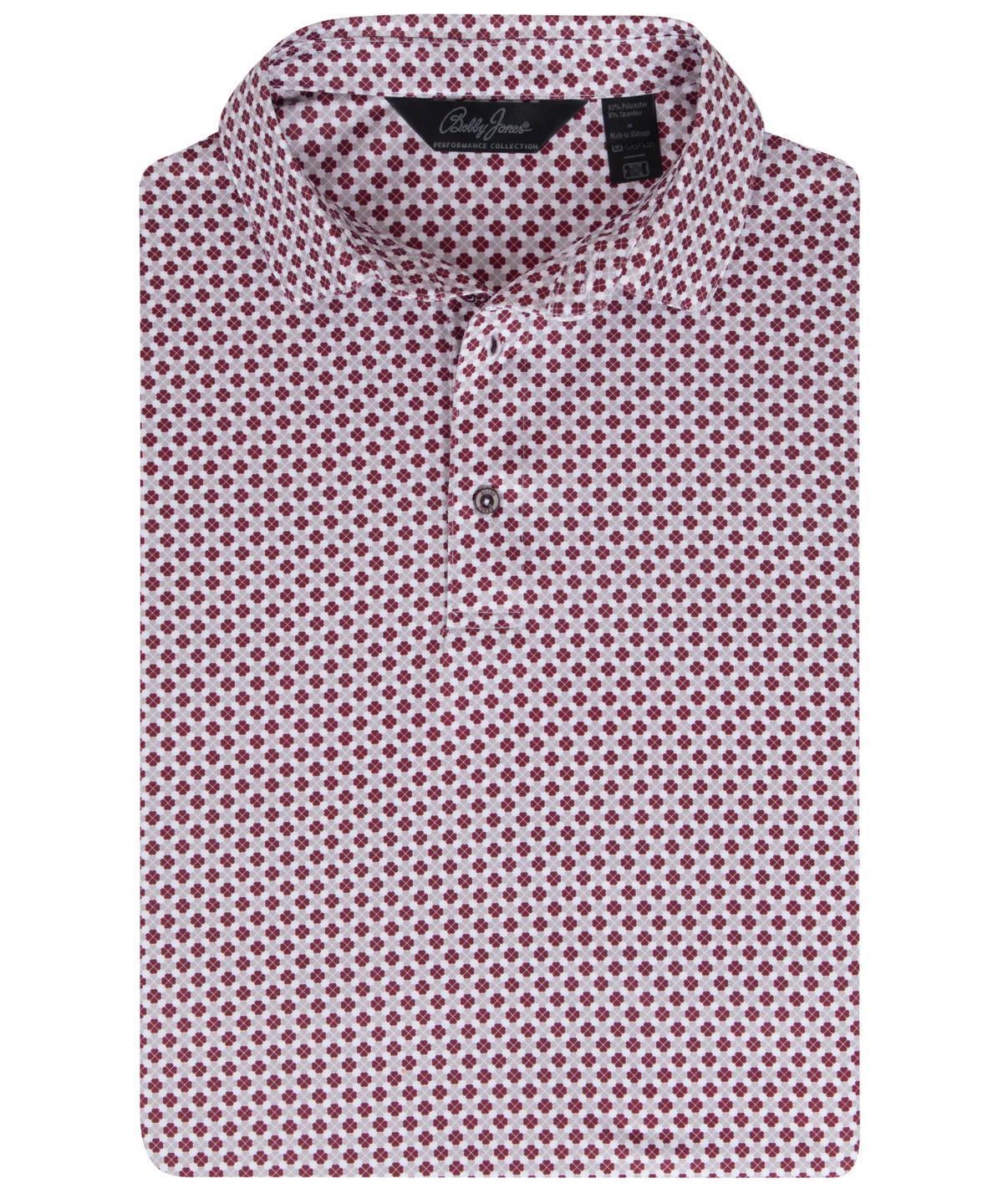 Performance Clover Gingham Print Polo Burg