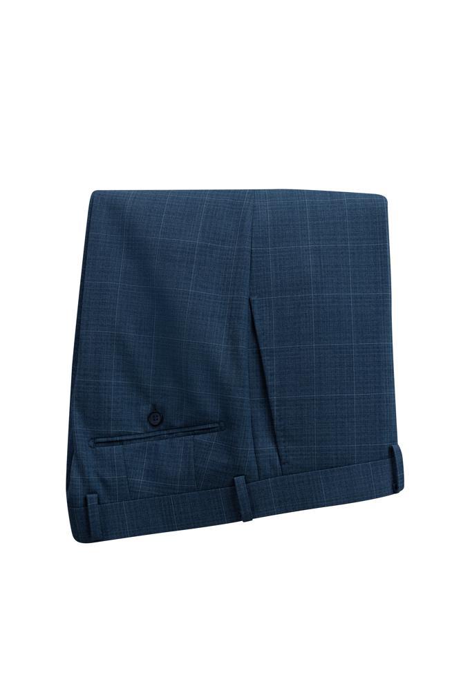 Teal Window Pane Modern Fit Suit Notch