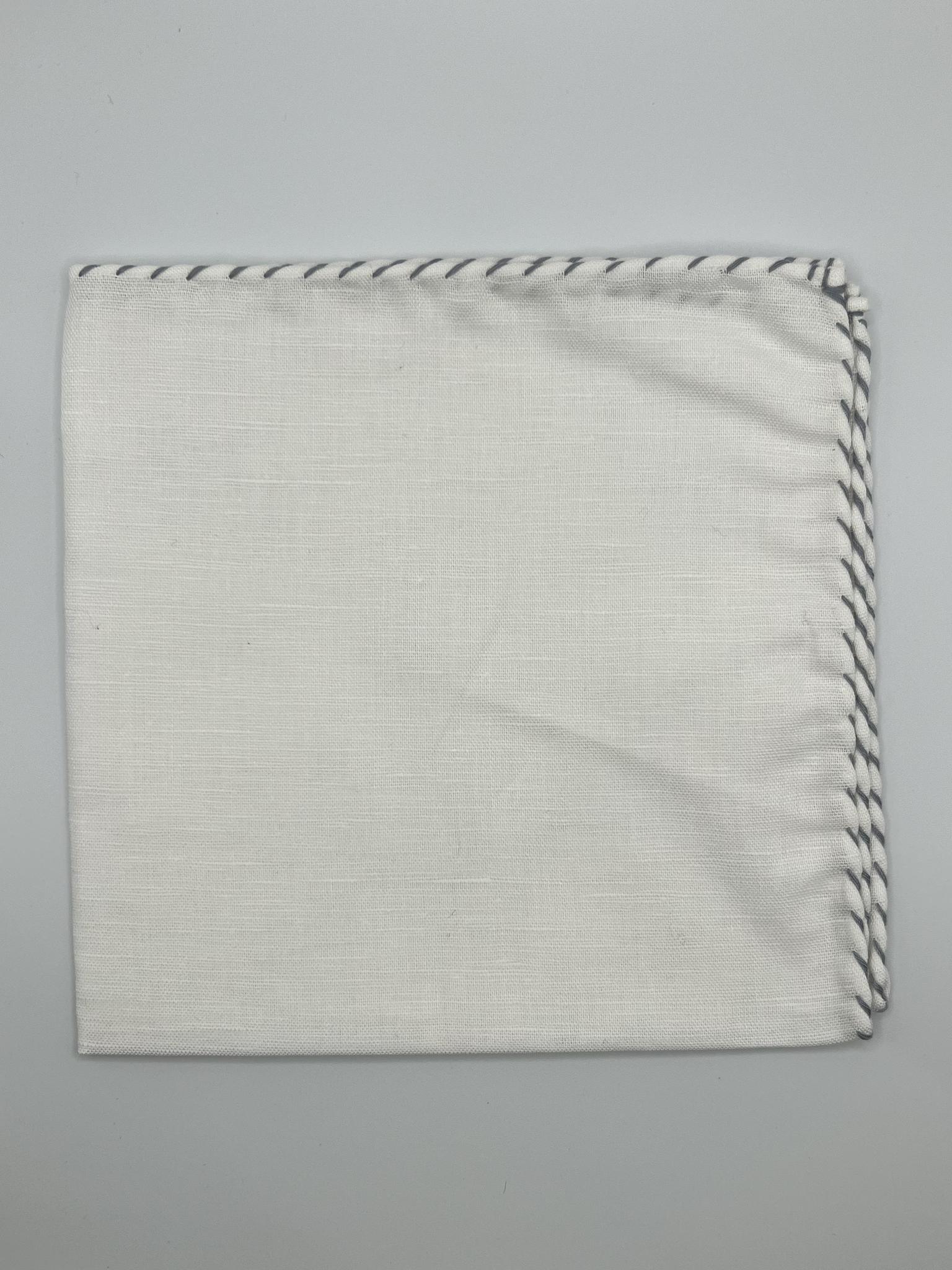 White/ Silver Linen Whipstitch PSQ
