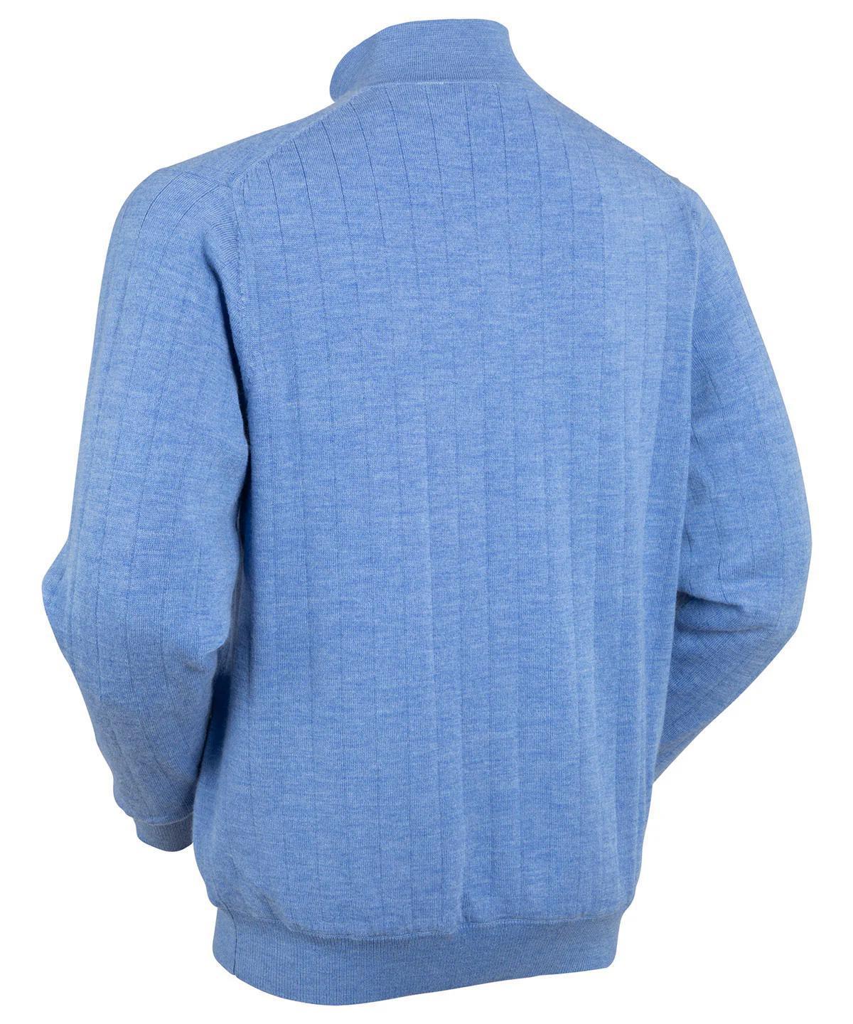 Signature Merino Lined Quarter-Zip Mock Neck Sweater Azure
