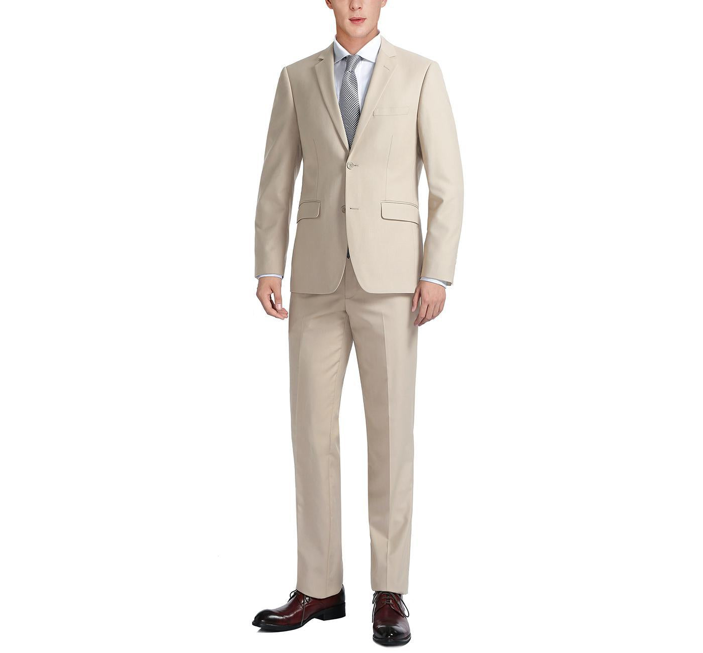 JL Suit Tan Notch Slim Fit
