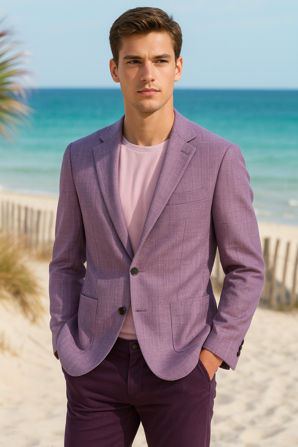 Dark Lilac Ungaro Sport Jacket 100% Wool