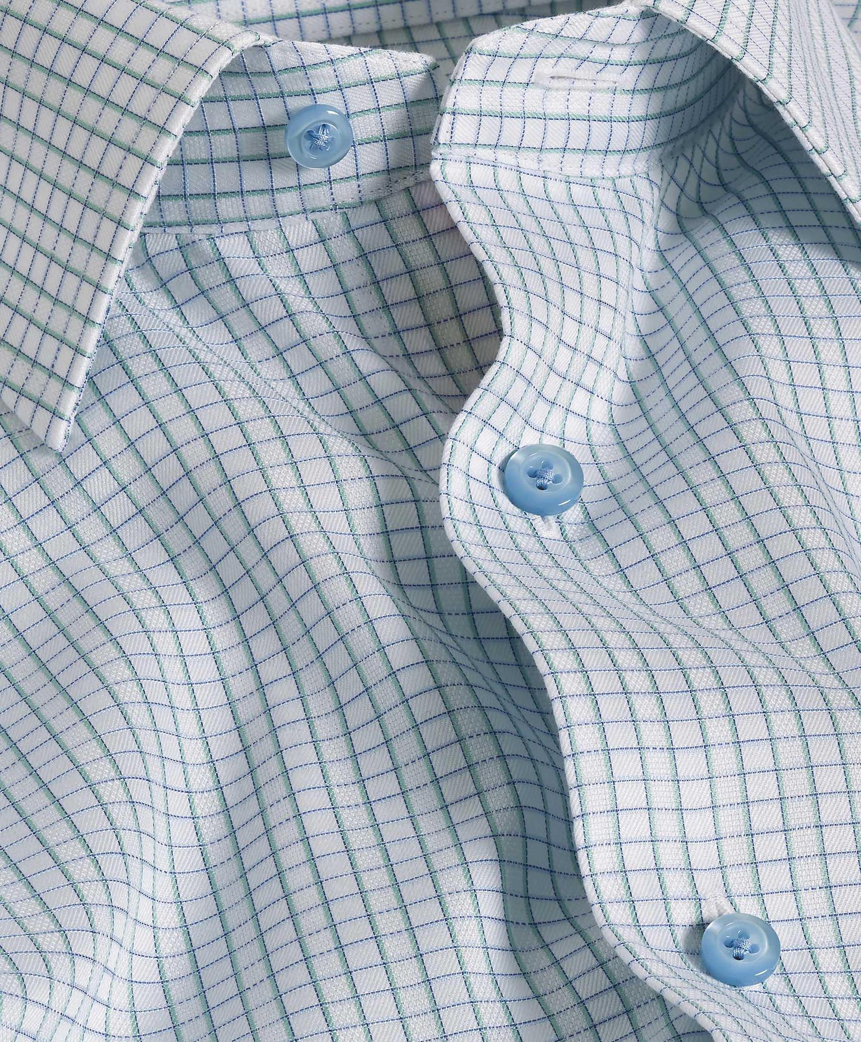Green/Sky Dress Shirt Trim Fit