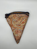 Brown/Yellow flower Print Reversible Pocket Circle