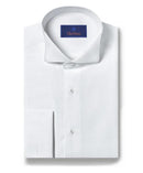 Piqué Wing Collar French Cuff Formal Shirt
