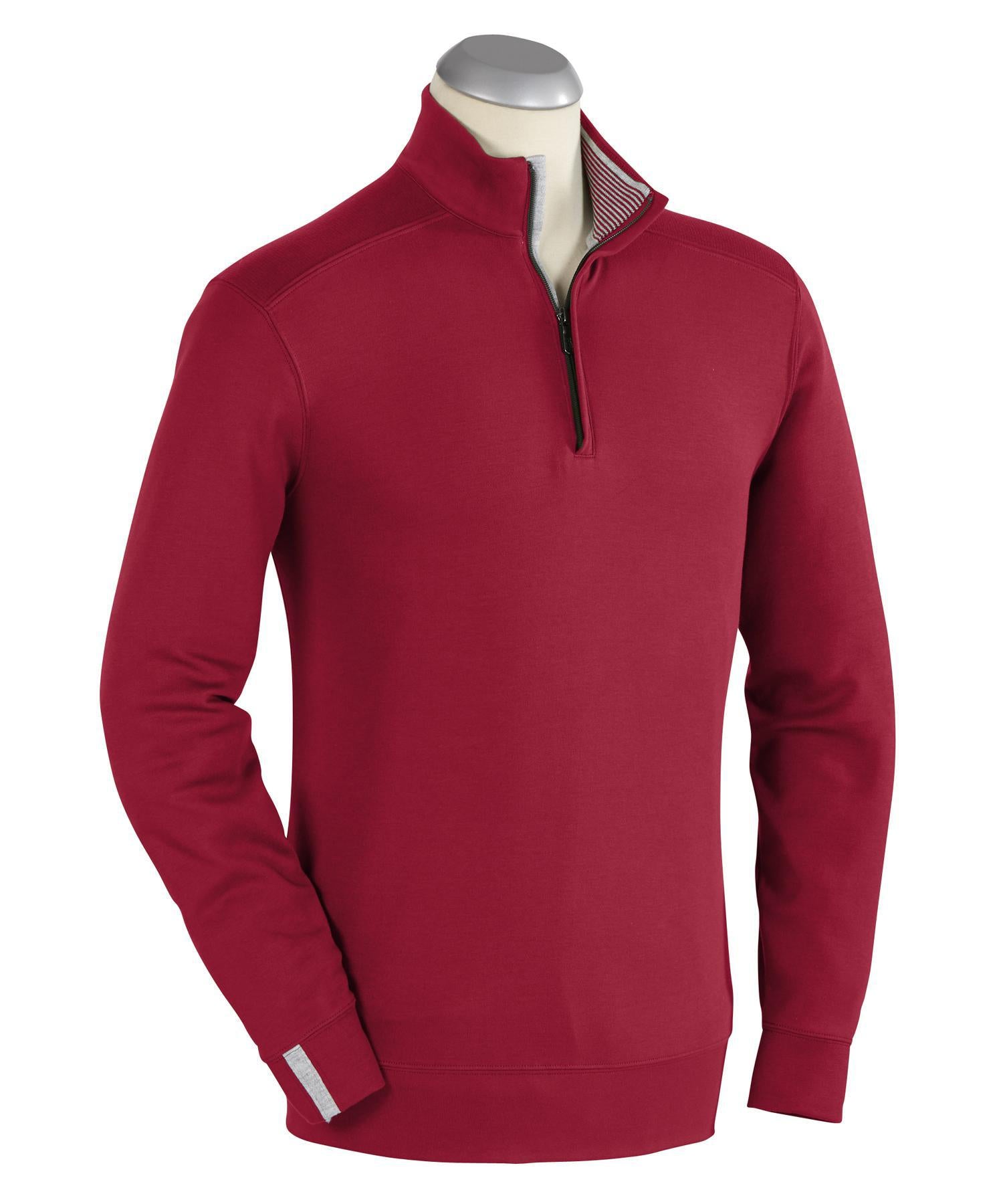 Signature Leaderboard Pima Cotton Quarter-Zip Pullover Red