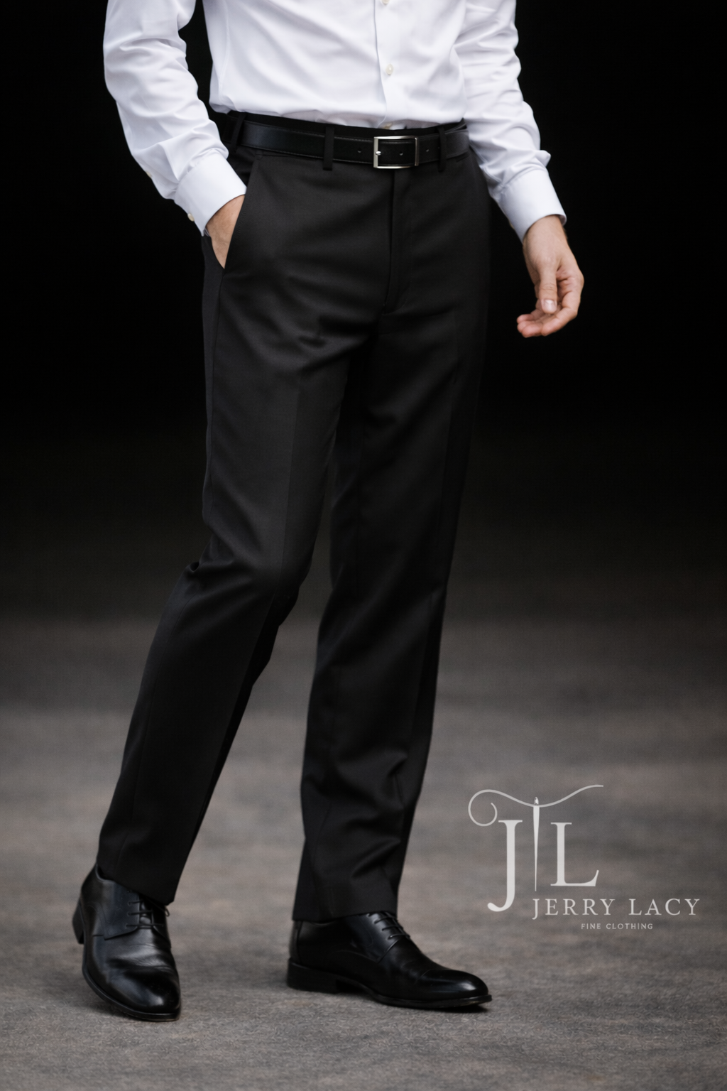 Black Dress Pants Flat Front Super 150's