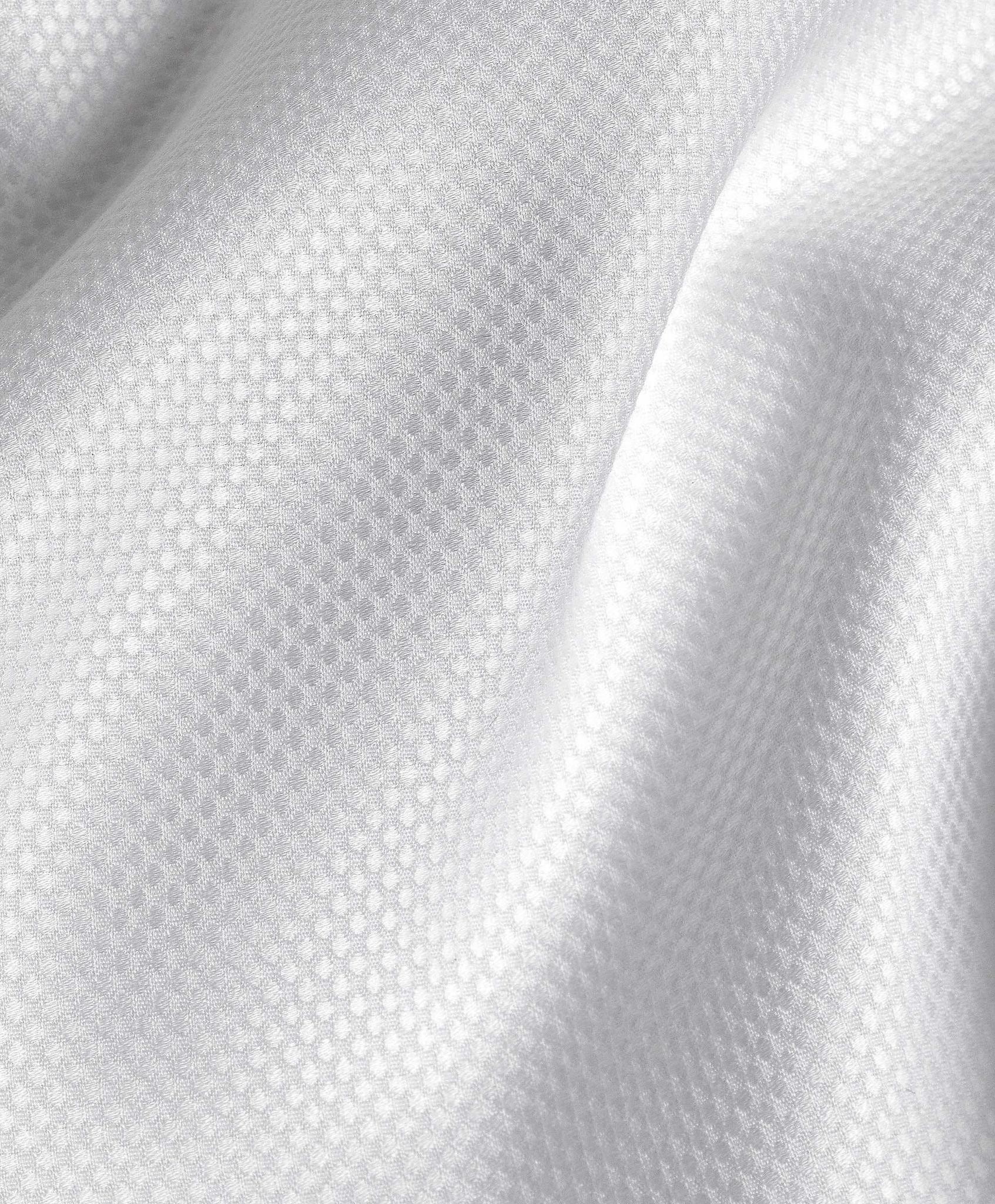 White Textured Dobby Dress Shirt Sky Button