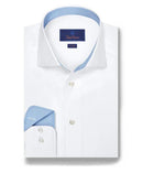 White Twill Contrast Dress Shirt