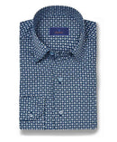 Navy Geometric Print Sport Shirt