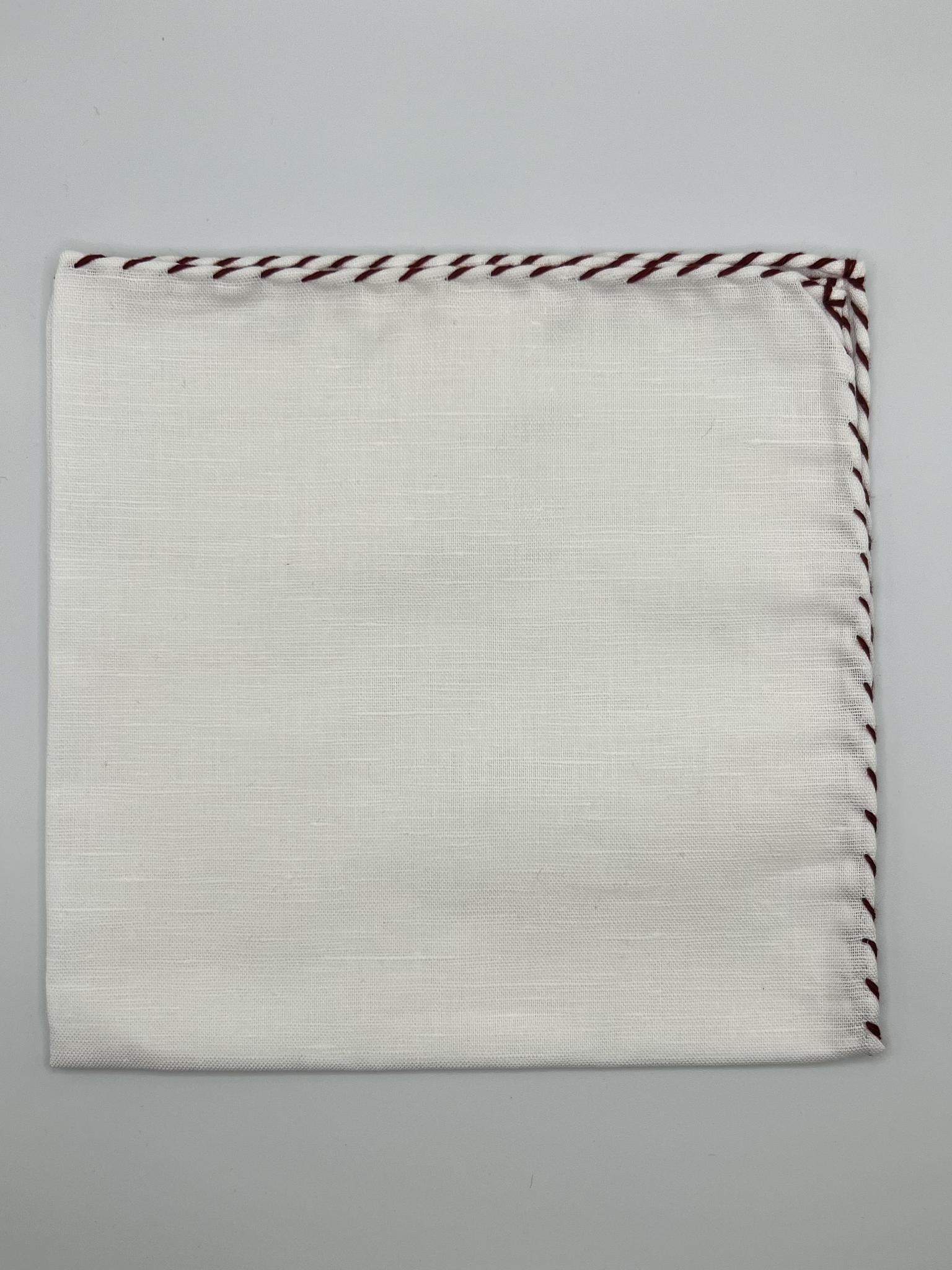 White/ Wine Linen Whipstitch PSQ