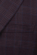Cranberry Windowpane Sport Coat Modern Fit Super 130's